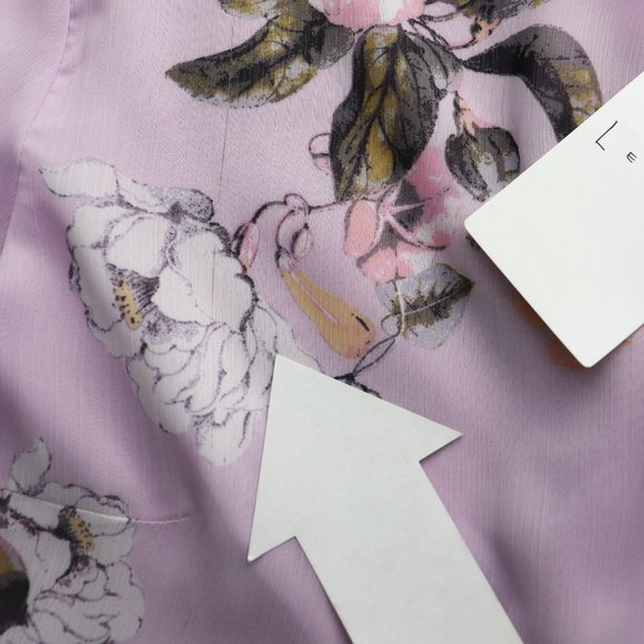 NWT Leith Long Sheer Sleeve Floral Dress Purple XL - Picture 8 of 8